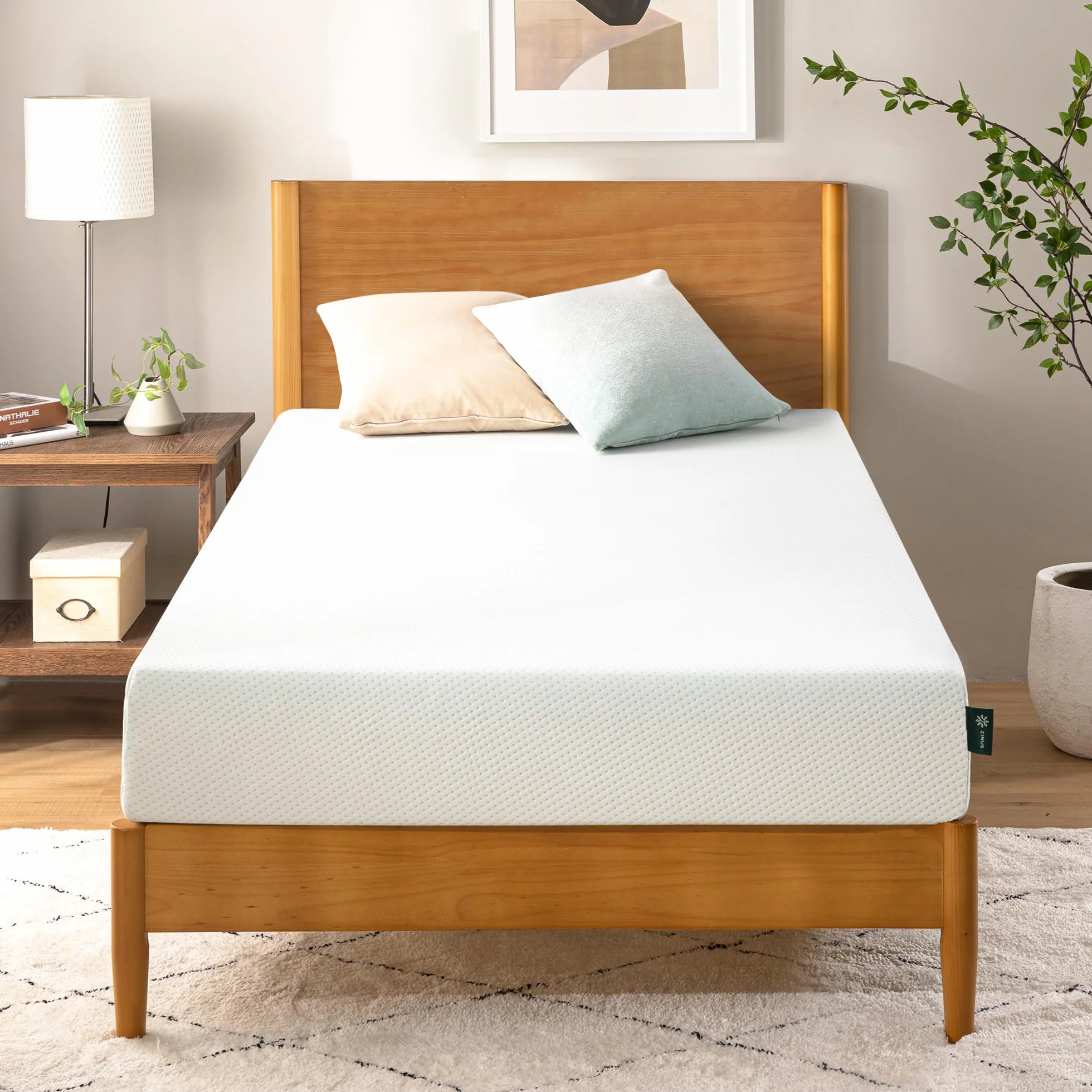 Zinus Colchón Individual de 80 x 190 cm, colchón de 80 x 190 cm, ortopédico de Espuma viscoelástica con Cool Gel, Altura de 20 cm, firmeza Media, Certificado Oeko-Tex, colchón ortopédico ventilado y