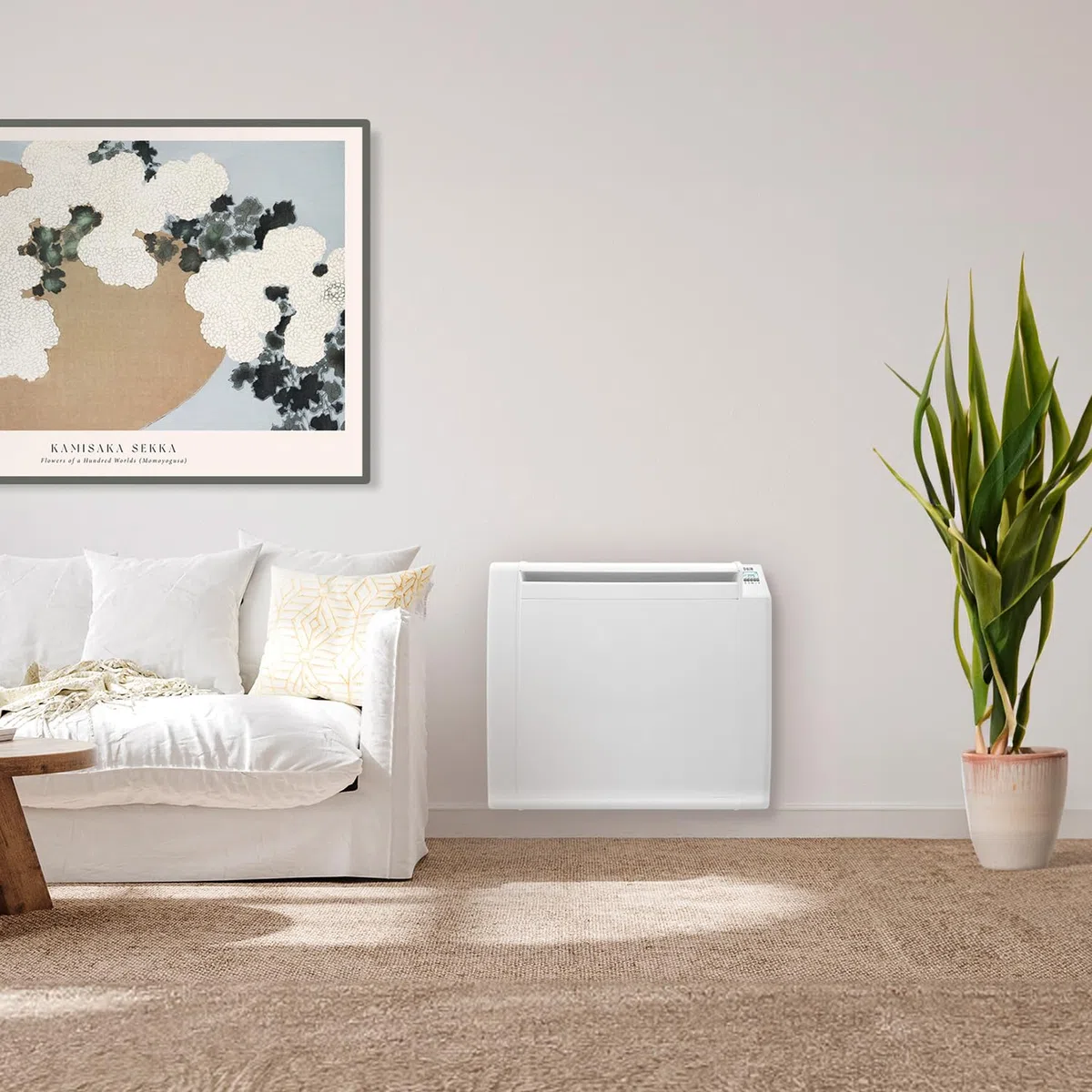 HJM AMC1500 Emisor térmico cerámico Bajo Consumo | Programable | Pantalla LCD | 1500 W | Blanco, 230 V