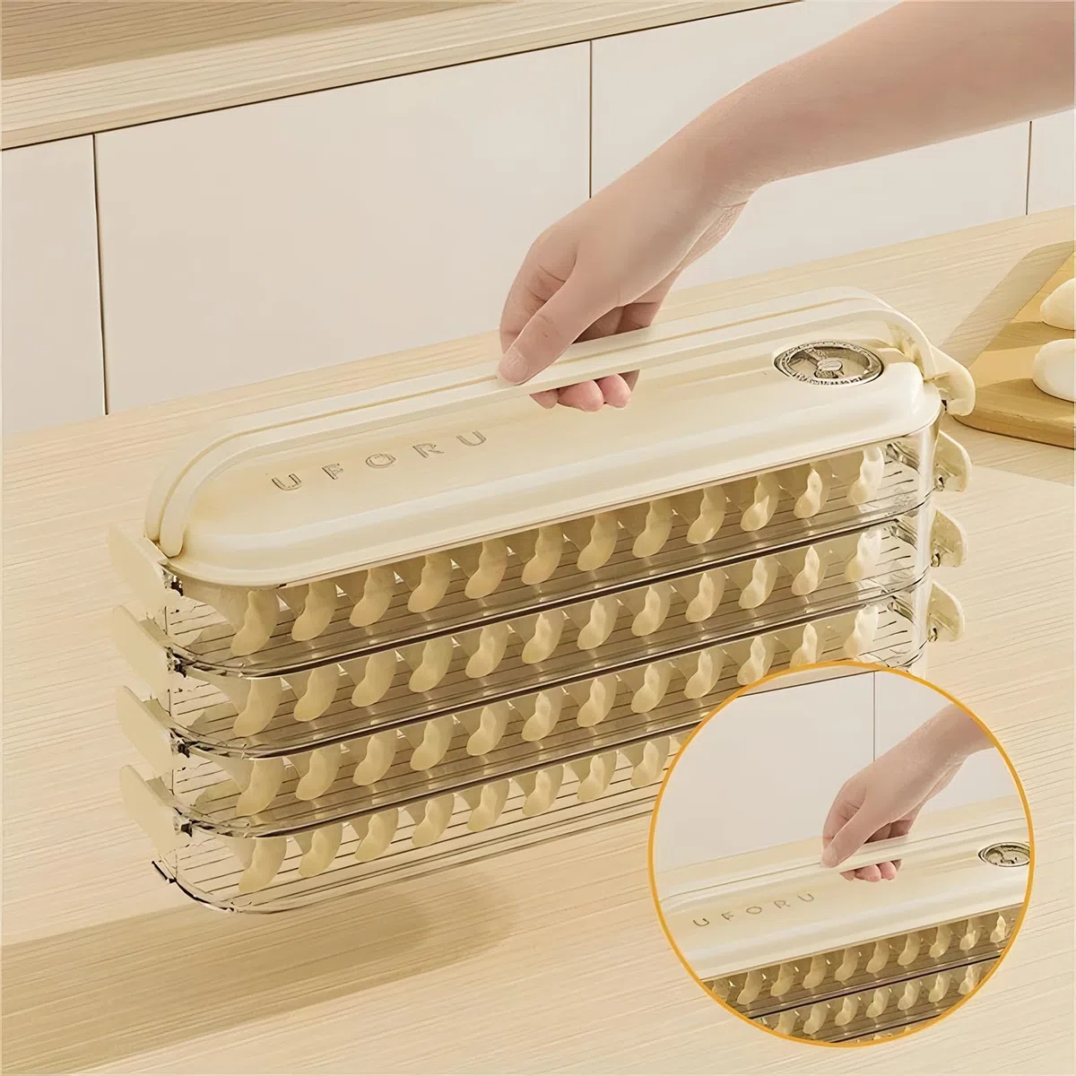 Cajas de almacenamiento para nevera con tapas, caja de albóndigas, organizador de refrigerador, almacenamiento apilable con tapas, contenedor portátil de almacenamiento de alimentos de congelación