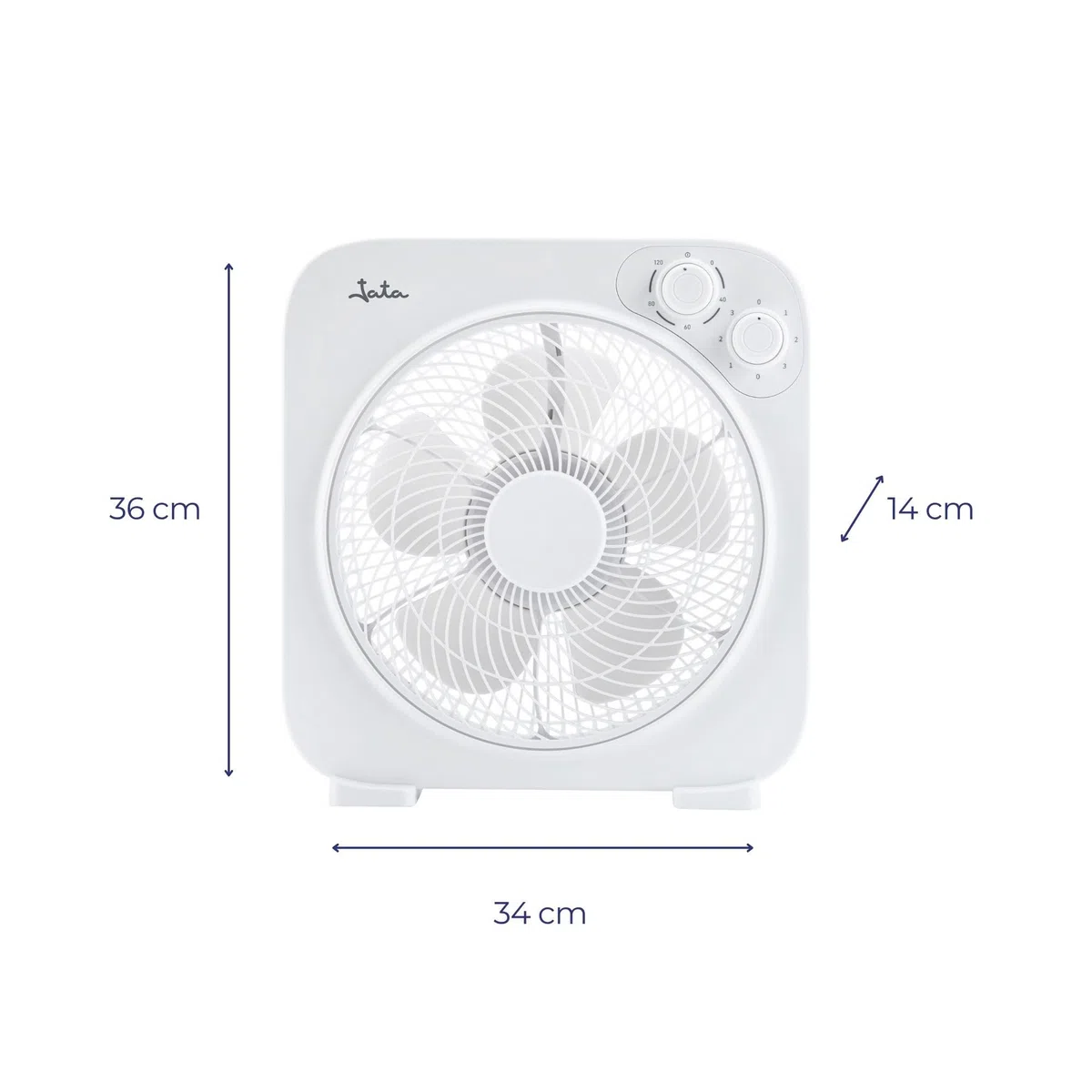 JATA JVVS3116 - Ventilador de Suelo 45W con Temporizador 120 min, Ventilador de Piso 5 Aspas, 3 Velocidades, Rejilla Giratoria, Ventilador Potente y Compacto