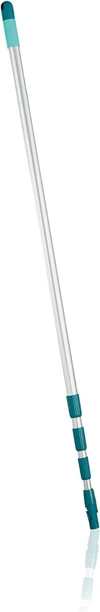 Leifheit Palo de acero, palo telescópico de 130 a 400 cm con conexión Click System, palo extensible de limpieza con cabezal antideslizamiento
