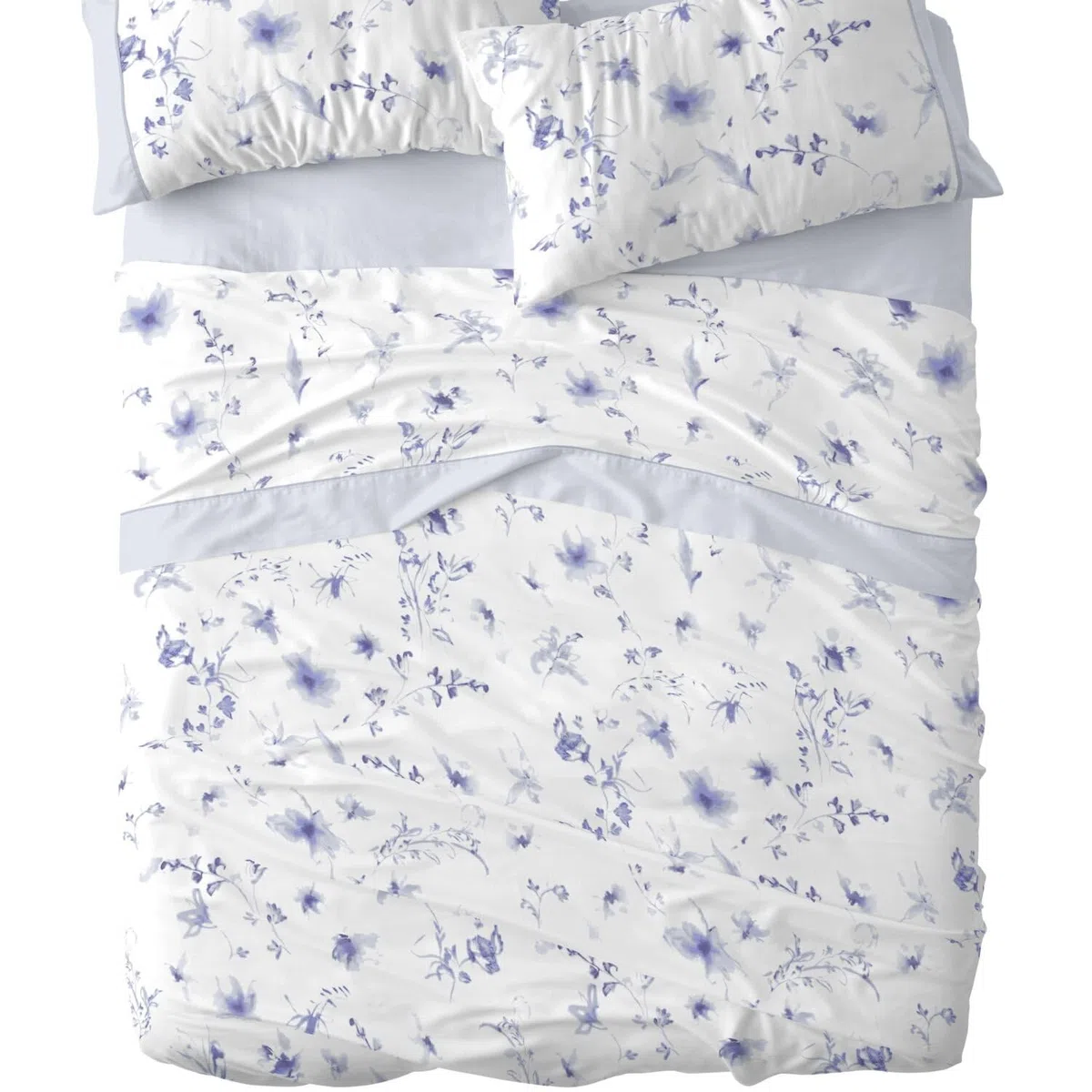 Burrito Blanco | Juego de sábanas | Cama de 135cm. (+Medidas Disponibles) | Diseño 048 | Color Azul (135x190/200cm.)