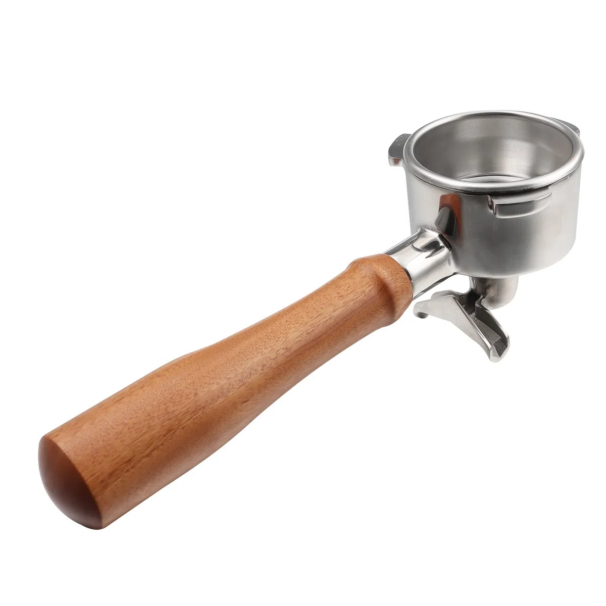 CAPFEI Portafiltro 54 mm doble caño para Sage/Breville Barista BES 870/878/880 cesta de filtro con madera de nogal y portafiltros de acero inoxidable