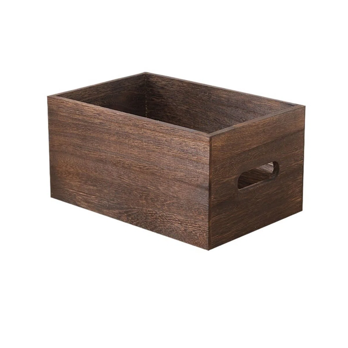 Unidad de estantería Caja organizadora de Discos Vinilo, estantería Madera con mostrador Retro, Caja Almacenamiento Asas Estantería(Pequeño)