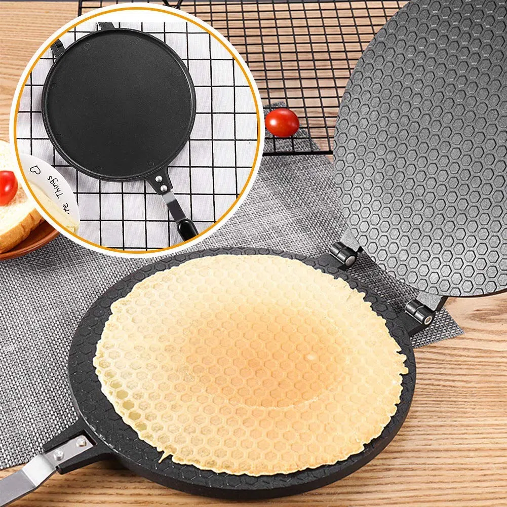 Waffle Cone Maker Pan Antiadherente Aleación de aluminio para cocina Gofres Rollo de huevo Molde Herramienta