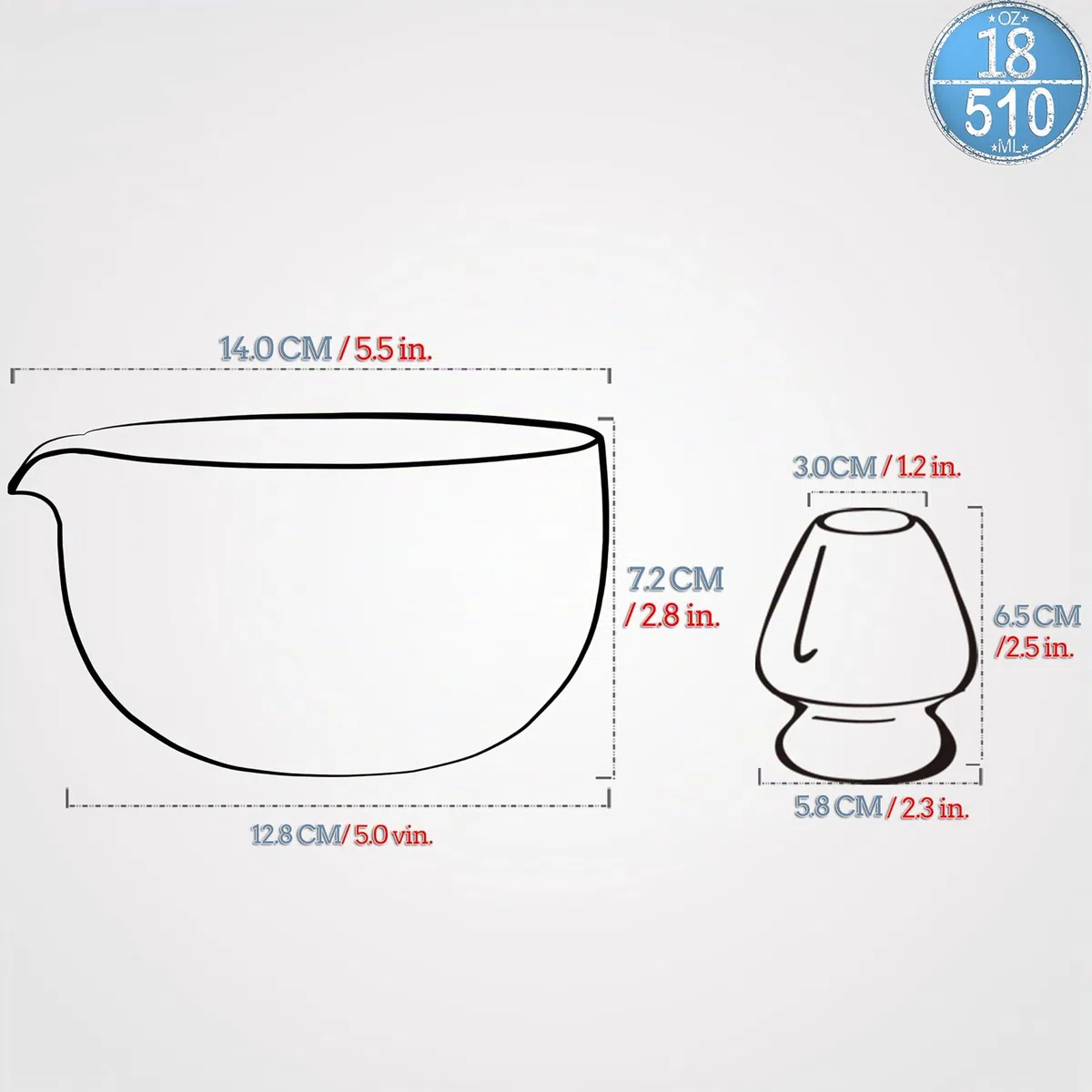 TEANAGOO Japanese Natural Rock Texture Matcha Chawan - Cuenco de cerámica para té matcha (510 ml, K17), color negro y gris