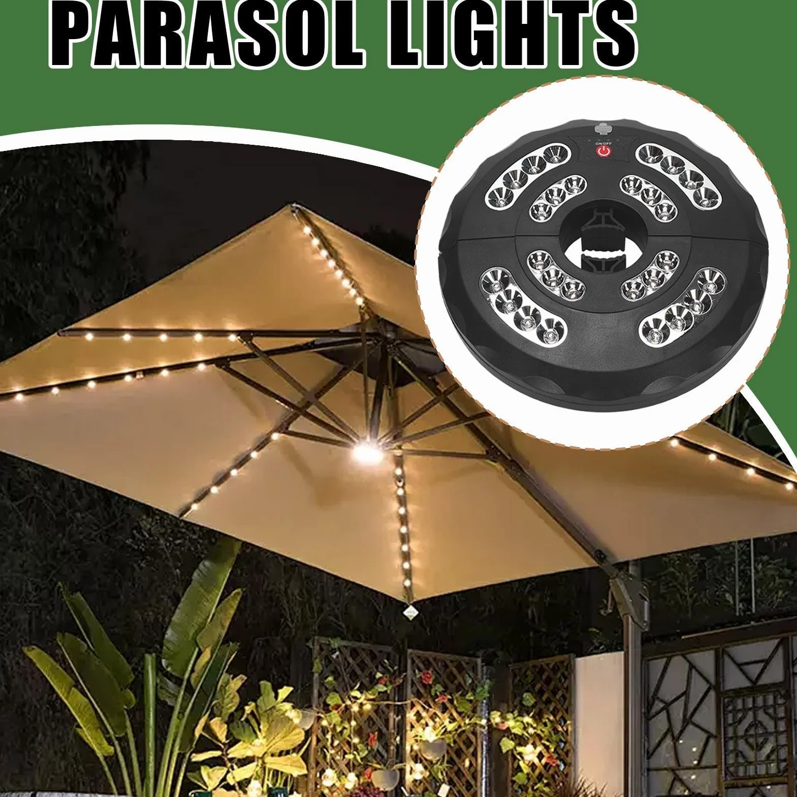 Luces paraguas | Exterior recargable, lámpara recargable impermeable con 3 modos ajustables para reuniones de camping de jardín de barba de piscina en el patio