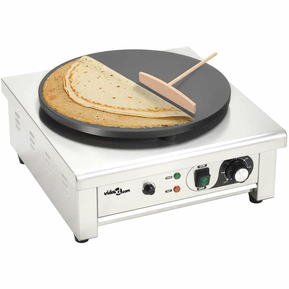 vidaXL Crepera con Bandeja Extraíble 40 cm 3000 W Placas Calentadoras Cocina