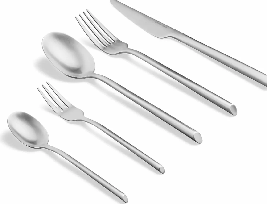 Juego de cubertería de acero inoxidable de 40 piezas, Set de cubiertos, Apto para lavavajillas