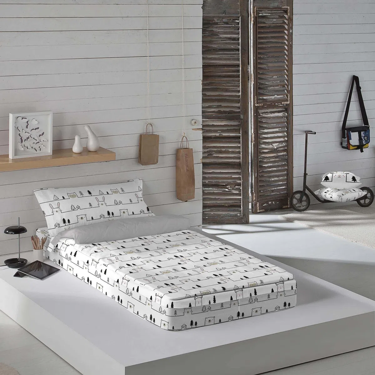ICEHOME Saco Nórdico con Relleno Cama 90, 100% Algodón, Juego de Saco Nórdico 90x190/200 cm + Relleno de 300 gr + 1 Funda de Almohada 45x110, House Animal