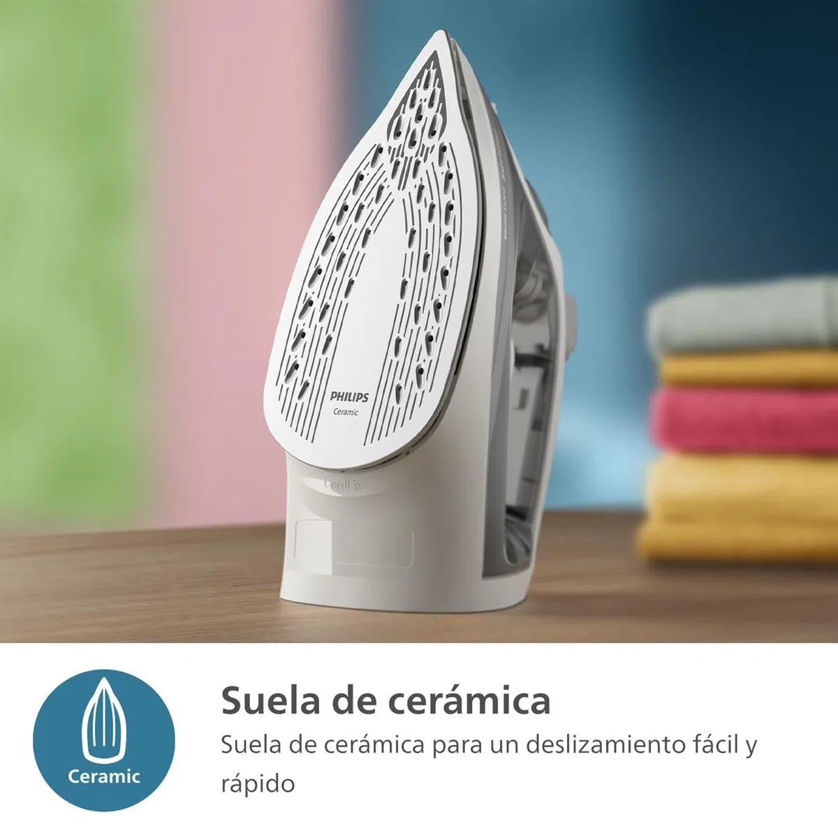 Philips Plancha de vapor Serie 2000 - Hasta 25 g/min de vapor continuo. 2000 W. Depósito de 250 ml. Eliminación rápida de arrugas. 4 ajustes de vapor. Suela de cerámica. Ligera. Gris (DST2020/80)