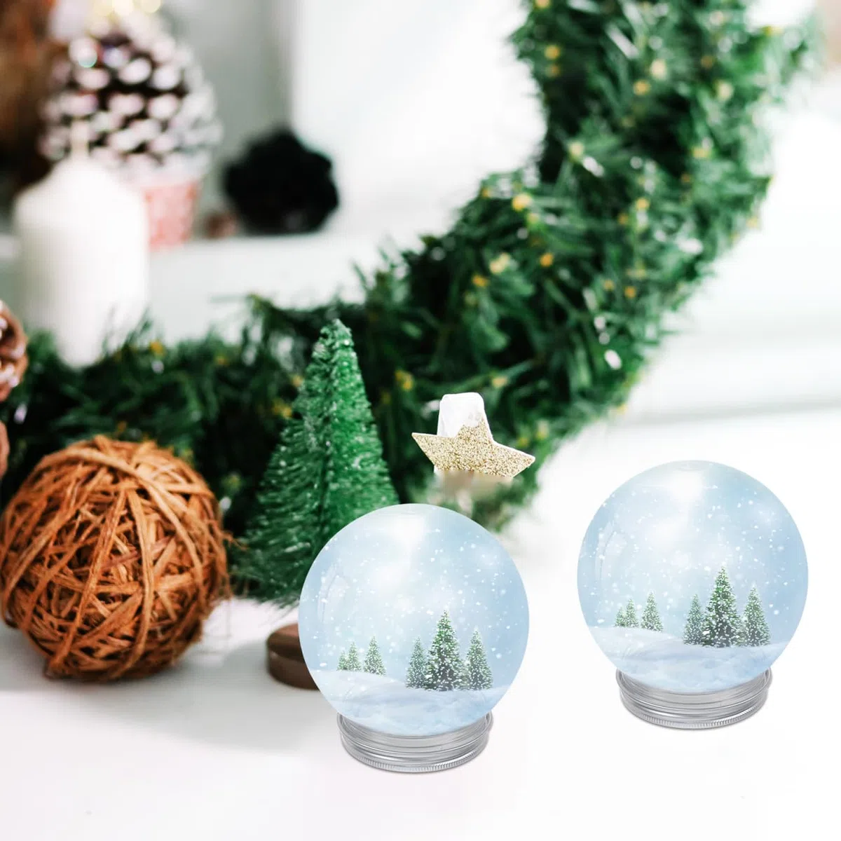 4 unidades de globos de nieve transparentes para manualidades, suministros de bricolaje, artesanías para hacer suministros de Navidad, accesorios de aluminio transparente