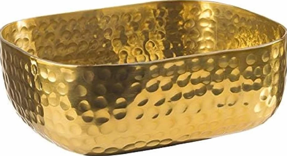 APS Cuenco de aluminio con acabado dorado martillado, para alimentos fríos y calientes, 15,5 x 12,0 cm, 0,7 l.
