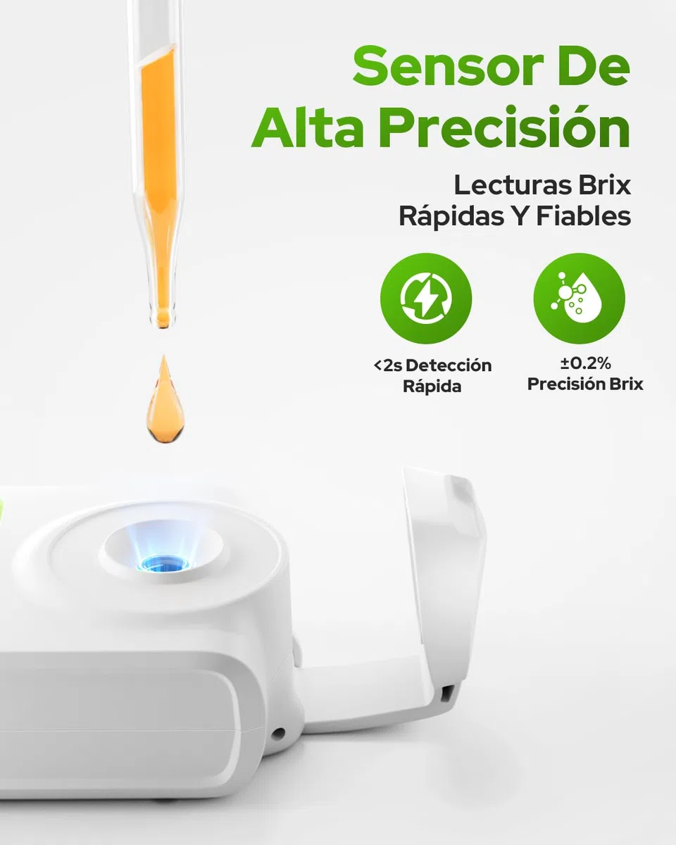 Refractómetro Digital, rango 0-55% Brix para Vinificación y Elaboración de Cerveza Casera. Refractómetro Brix con ATC para Café, Jugos y Frutas