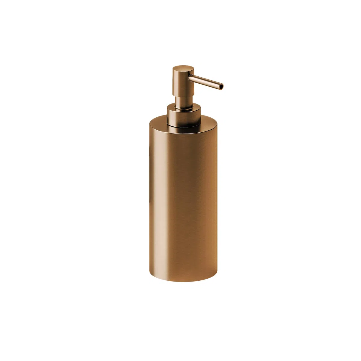 COSMIC Architect SP Dispensador de Jabón para Baño de Diseño Elegante y Circular. Dosificador de Encimera para Aseo y Cocina de Metal. Accesorio Recargable de 240 Ml en Color Cobre Cepillado