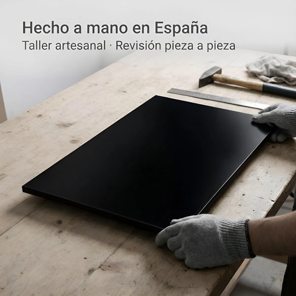 Tapa para vitrocerámica. Tapa cocina inducción (No GAS). 55 x 33 x 2,5 cm. Muy resistente. Hecho en España. Protector de vitroceramica, cubrevitroceramicas (2, Negro)
