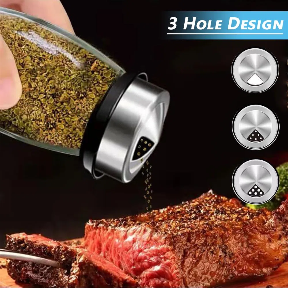 Botes Especias Cristal, Botes Especieros Para Cocina, Especias para Cocinar, Frascos de Vidrio con Tapa, Tarritos de Cristal Pequeños con Tapa, Spice Rack para Salero y Azucarero