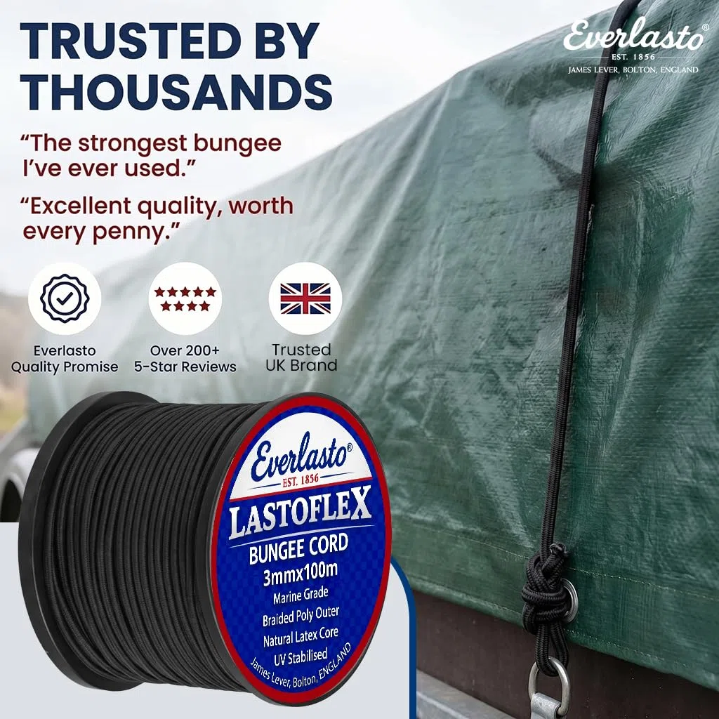 EVERLASTO Lastoflex - Cuerda elástica elástica de 3 mm x 100 m