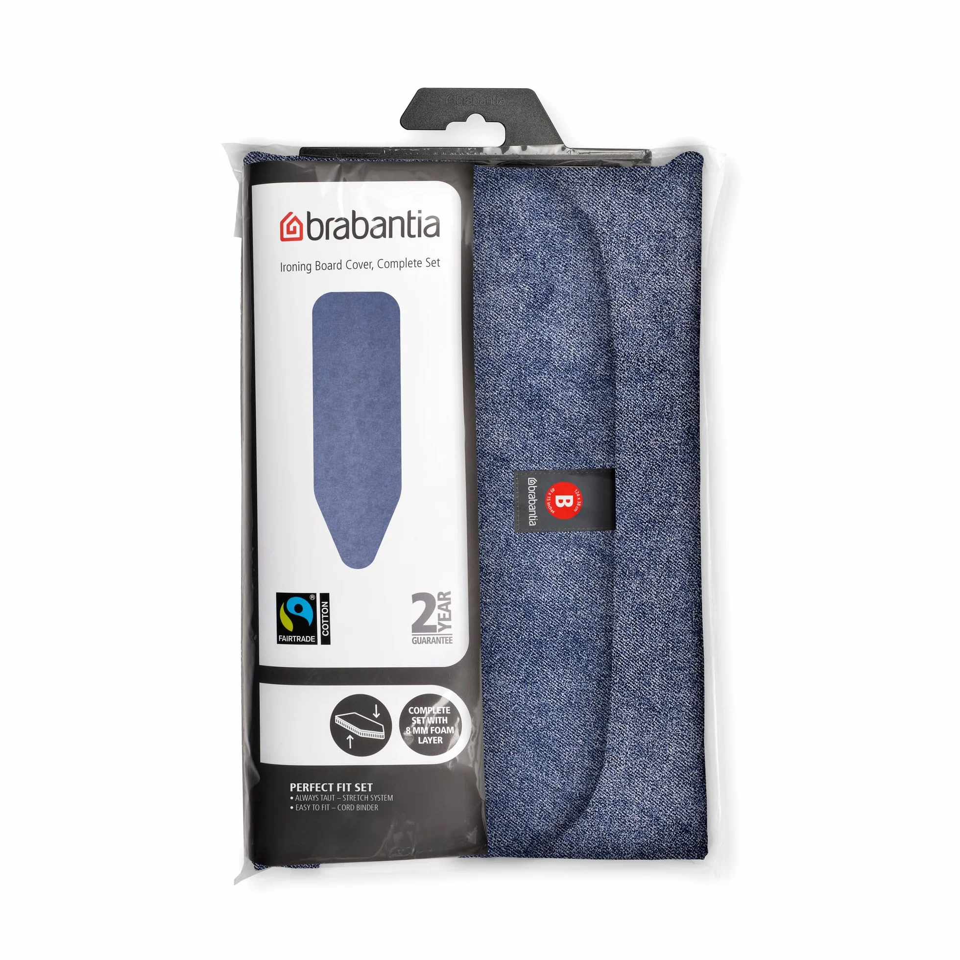 Brabantia Funda de Planchar B, 124 x 38 cm, Denim Azul, Set Completo
