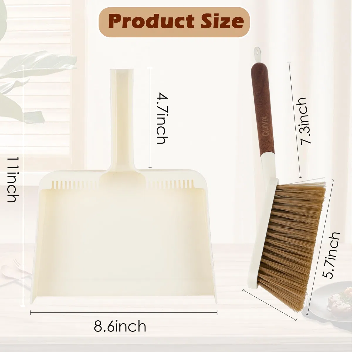 Juego de escoba de mano y recogedor, juego de recogedor pequeño portátil y cepillo con mango de madera de sapele, diseño de dientes, escoba compacta para colgar con recogedor para limpiar