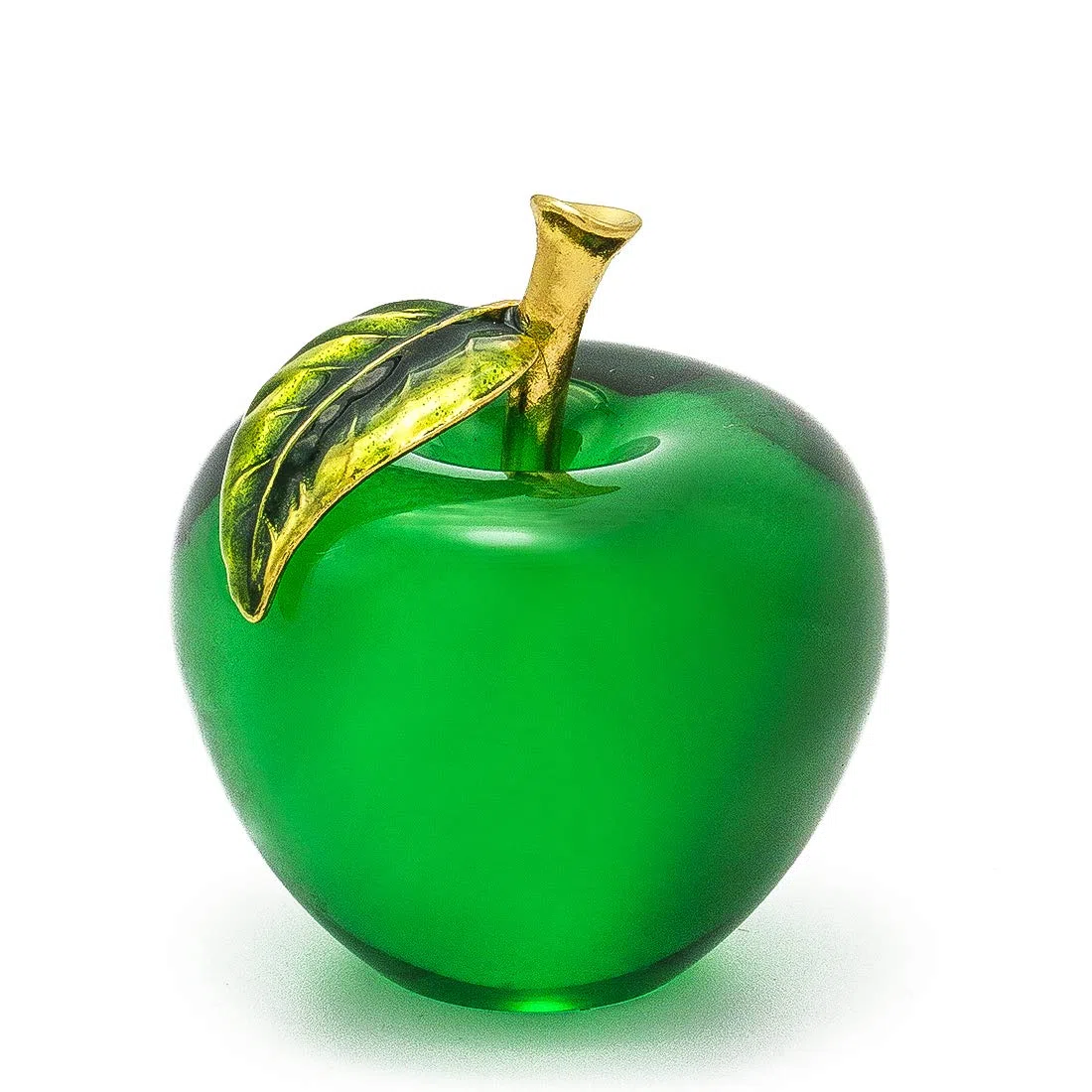 H&D Hyaline&Dora H&D - Figura de manzana de cristal, pisapapeles de frutas de cristal para mesa, decoración del hogar de boda (verde)