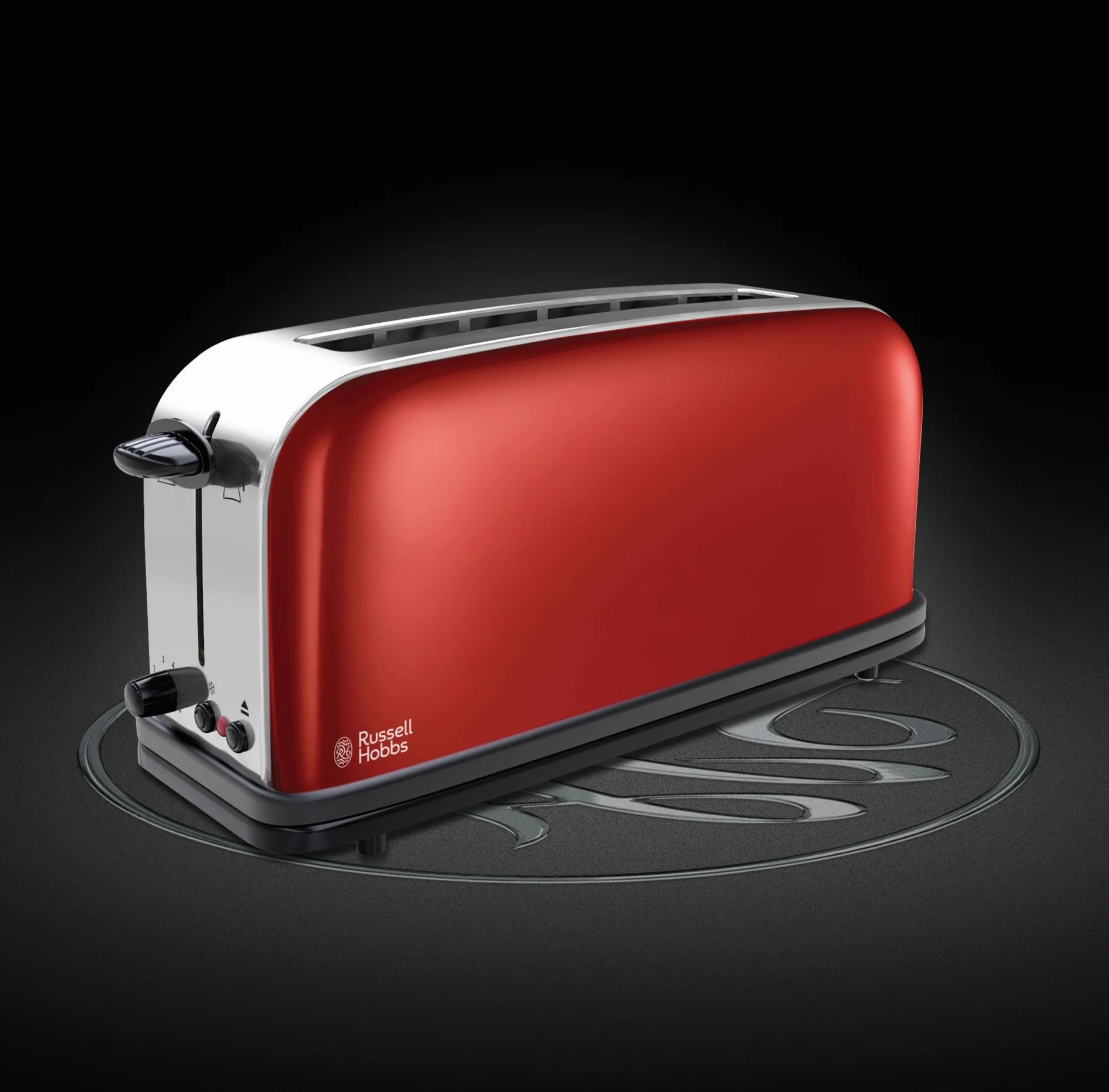 Russell Hobbs Tostadora + Hervidor de Agua Eléctrico Pequeño [pack especial] Colours Plus (acero inoxidable rojo, tostadora una ranura larga y ancha, hervidor compacto 1l de 2400) 21391-56 + 24992-70