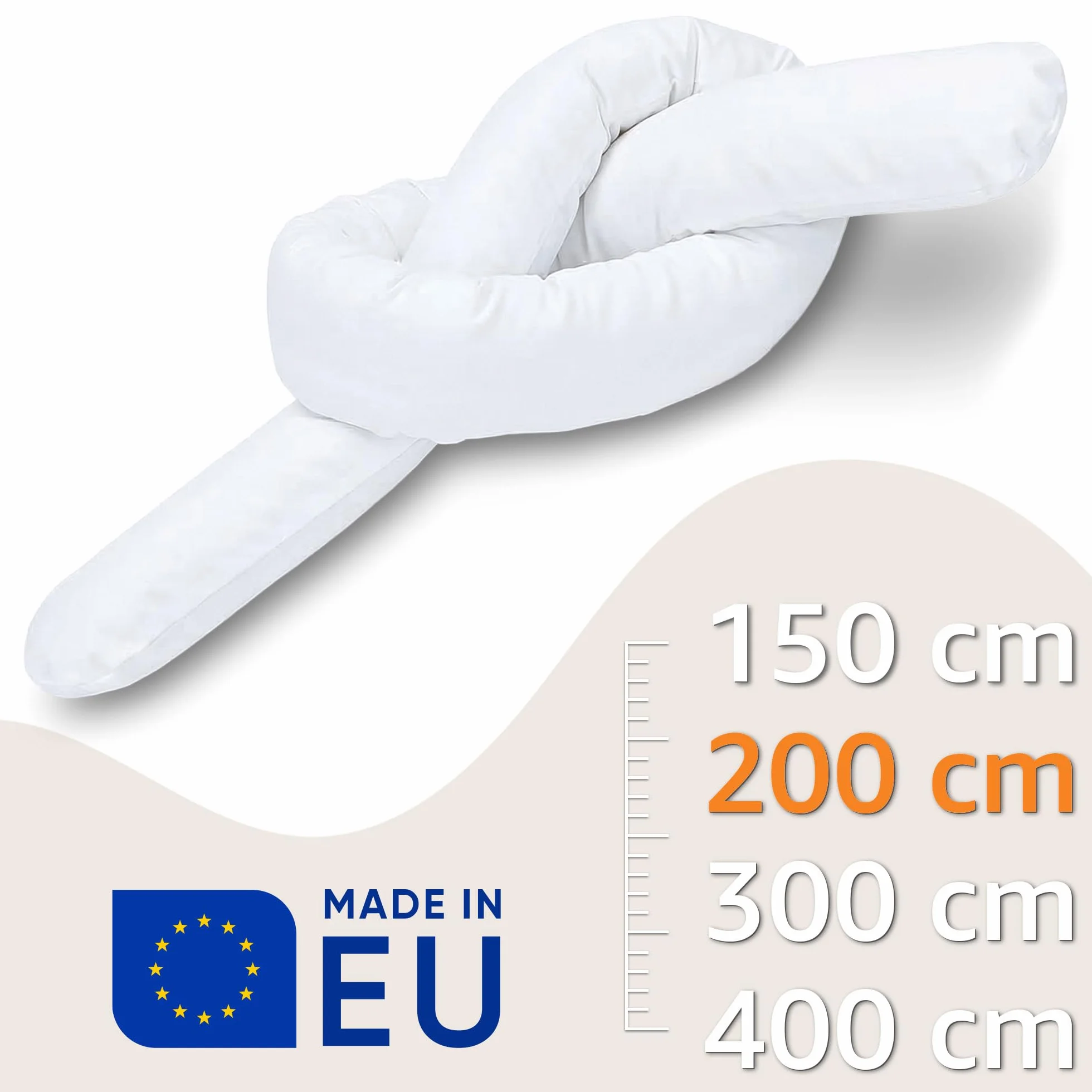 Totsy Baby Almohada para Dormir de Lado algodón 200 cm Algodón - cojin Cervical Enrollable Lavable Cojines Grandes Almohada para el Cuerpo Oeko-Tex Ciervo