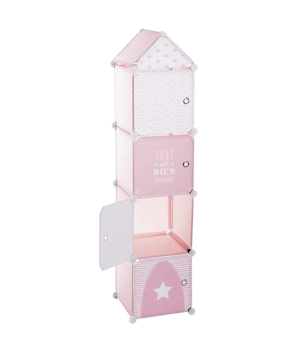 Atmosphera - Compartimentos de Almacenamiento Infantil 'Colonne' - Rosa 34 x 139 cm