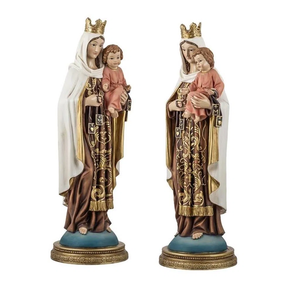 Virgen del Carmen Figura Religiosa 40 cm. patrona de los Marineros Imagen Resina peana