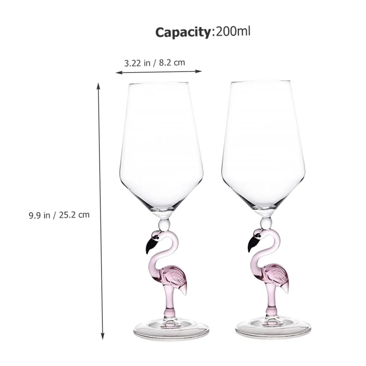 Cabilock 2 Piezas Vasos de Cóctel de Flamenco de Resistente los Copas de Vino Creativas para Fiestas Uso Multifuncional Bares y Restaurantes