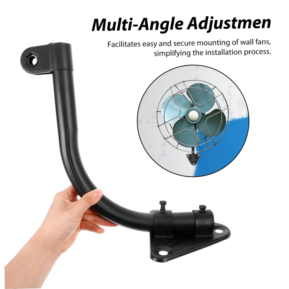 Soporte Para Ventilador De Pared Con Base Triangular Y Tornillos De ExpansióN Accesorio De Montaje Para Ventiladores EléCtricos Compatible Y Seguro Para Hogar Y Oficina 12.59X11.02X6.69In
