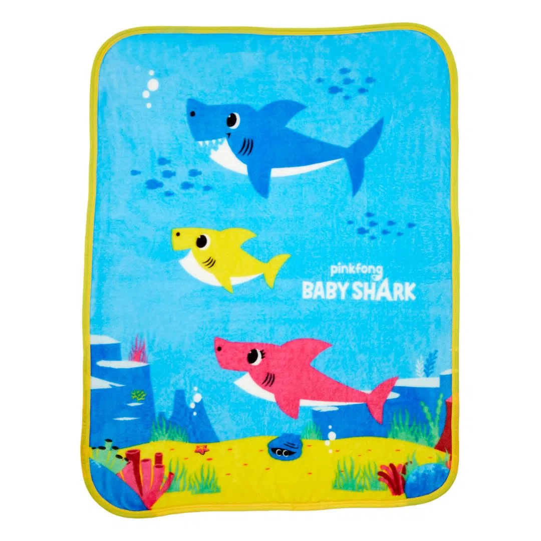 Franco Baby Shark - Ropa de Cama para niños, Manta de Seda Supersuave al Tacto, 40 x 50 Pulgadas (Producto con Licencia Oficial)