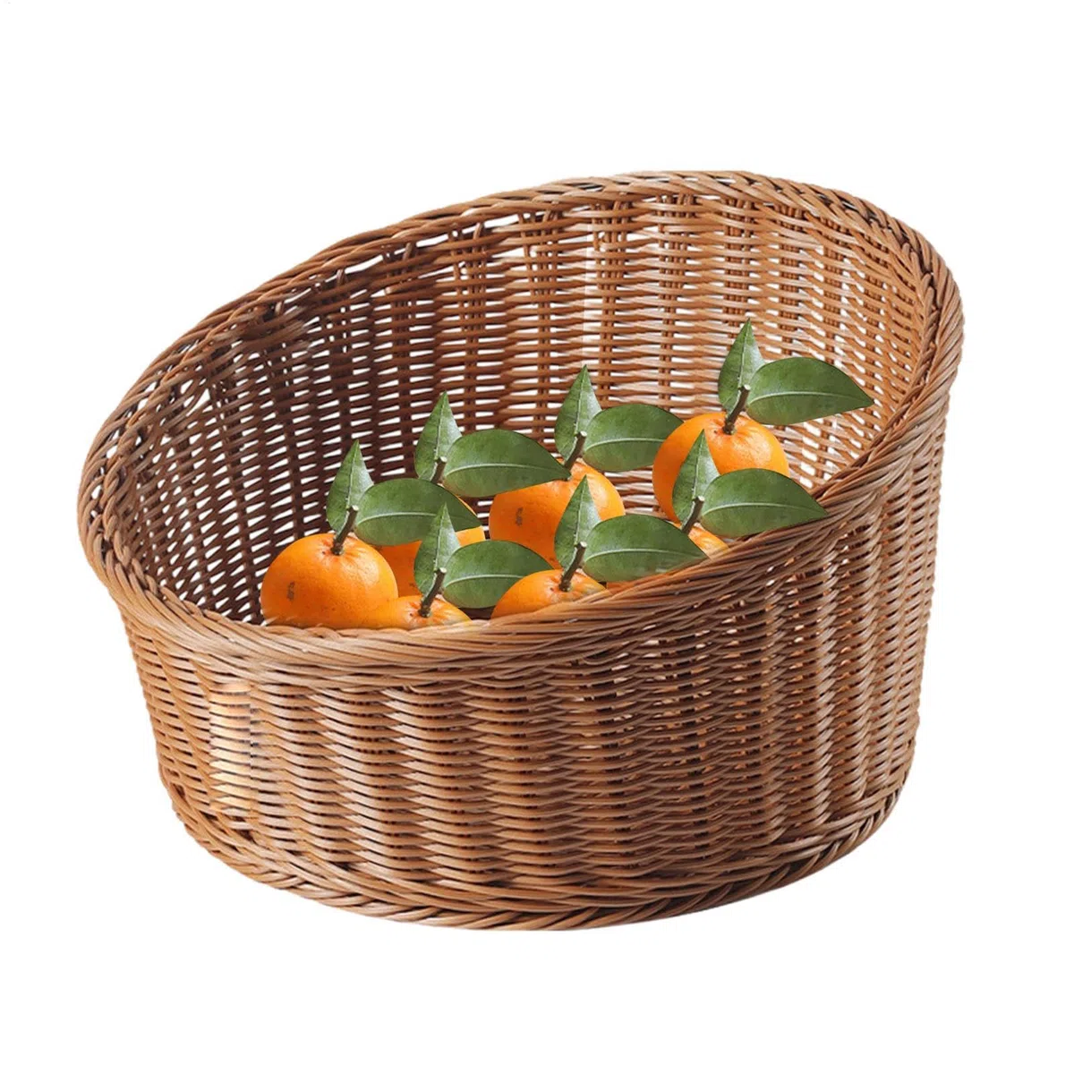 Cesta expositora para pan Bandeja Inclinada Expositora De Alimentos | Cesta De Mimbre Para Servir Pan mesa mostrador verduras y pasteles restaurante picnic panadería