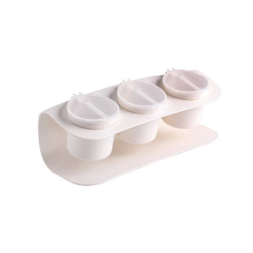 Recipiente de olla de condimento Salero Caja de condimento de pimiento Salero Olla de condimento Caja de almacenamiento Accesorios de cocina(3-Pack)
