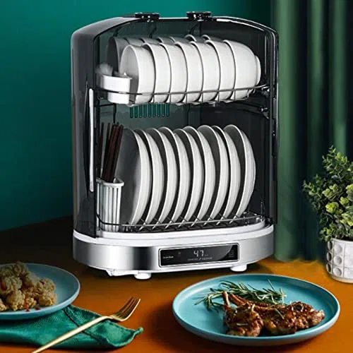 Gabinete de desinfección de cocina, esterilizador vertical de 55 litros con secado e iluminación de escritorio, limpia y desinfecta utensilios de cocina sin esfuerzo
