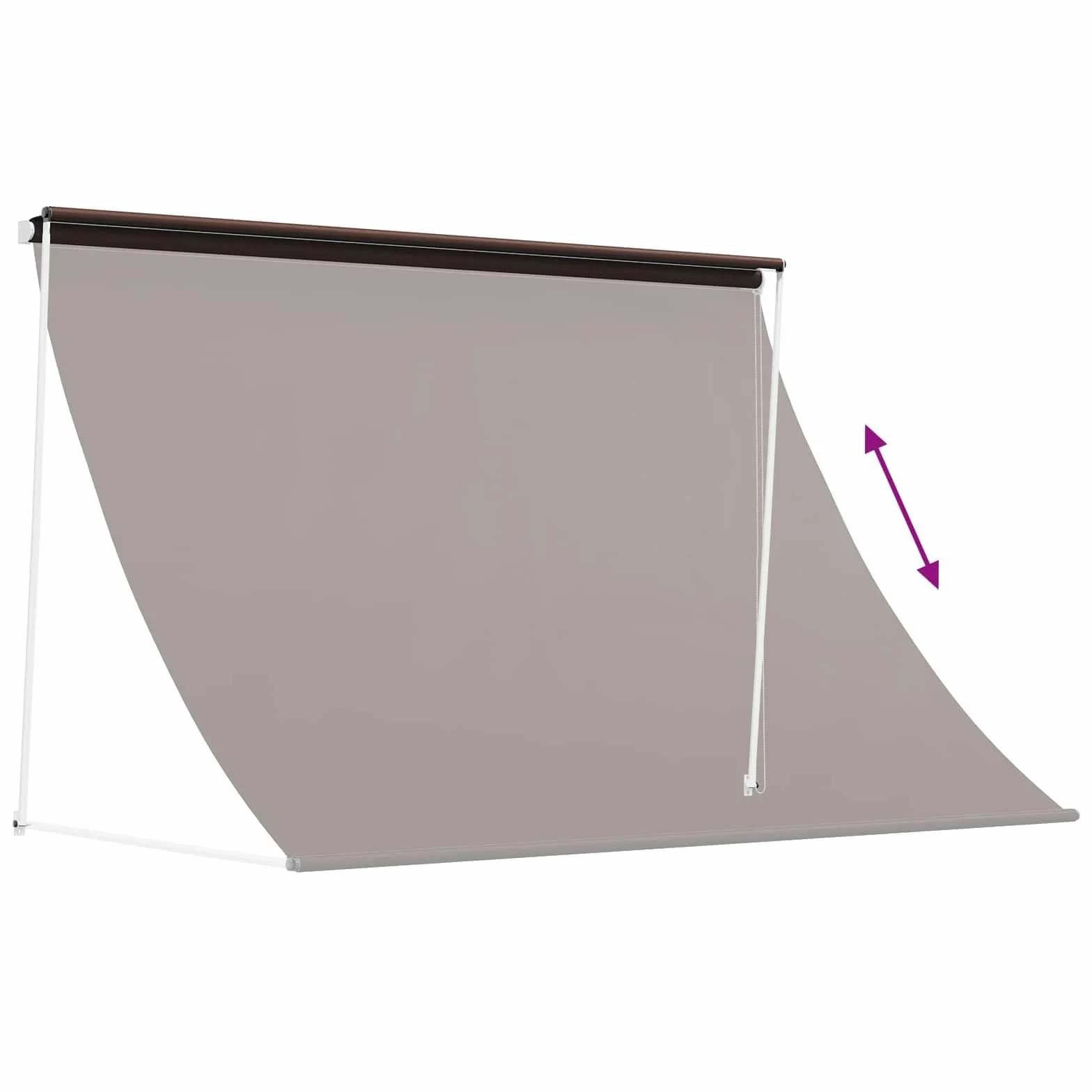 Toldo Marrón 400 x 150 cm | Altura y ángulo ajustables, poliéster 180 g/m2 con revestimiento de PU, marco de acero, impermeable