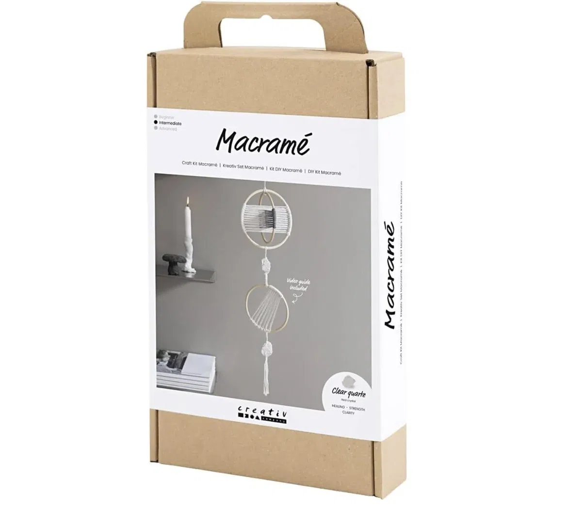 Creativ Kit de manualidades Macramé, blanco roto, gris, 1 paquete