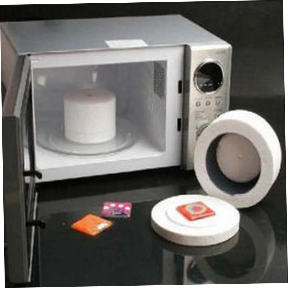 Gcroet Horno microondas para cerámica, Horno microondas para fusión de Vidrio con hornos, Papel, Vidrio, joyería, Herramientas de Bricolaje en casa, 4, 7x3, 3 Pulgadas, 1 ud.