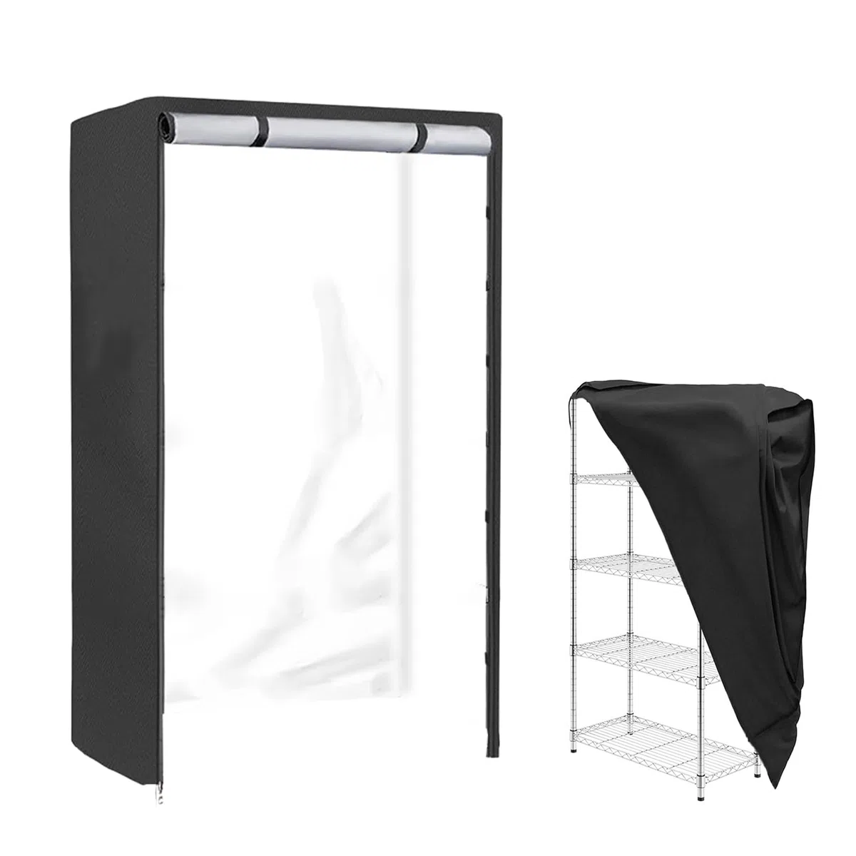 Genérico 91x45x182cm Cubiertas para Estantes Funda Protectora para Estantes Cubierta De Estante Impermeable Cubierta Impermeable para Estante con Protector contra El Polvo para Rejilla De Alambre