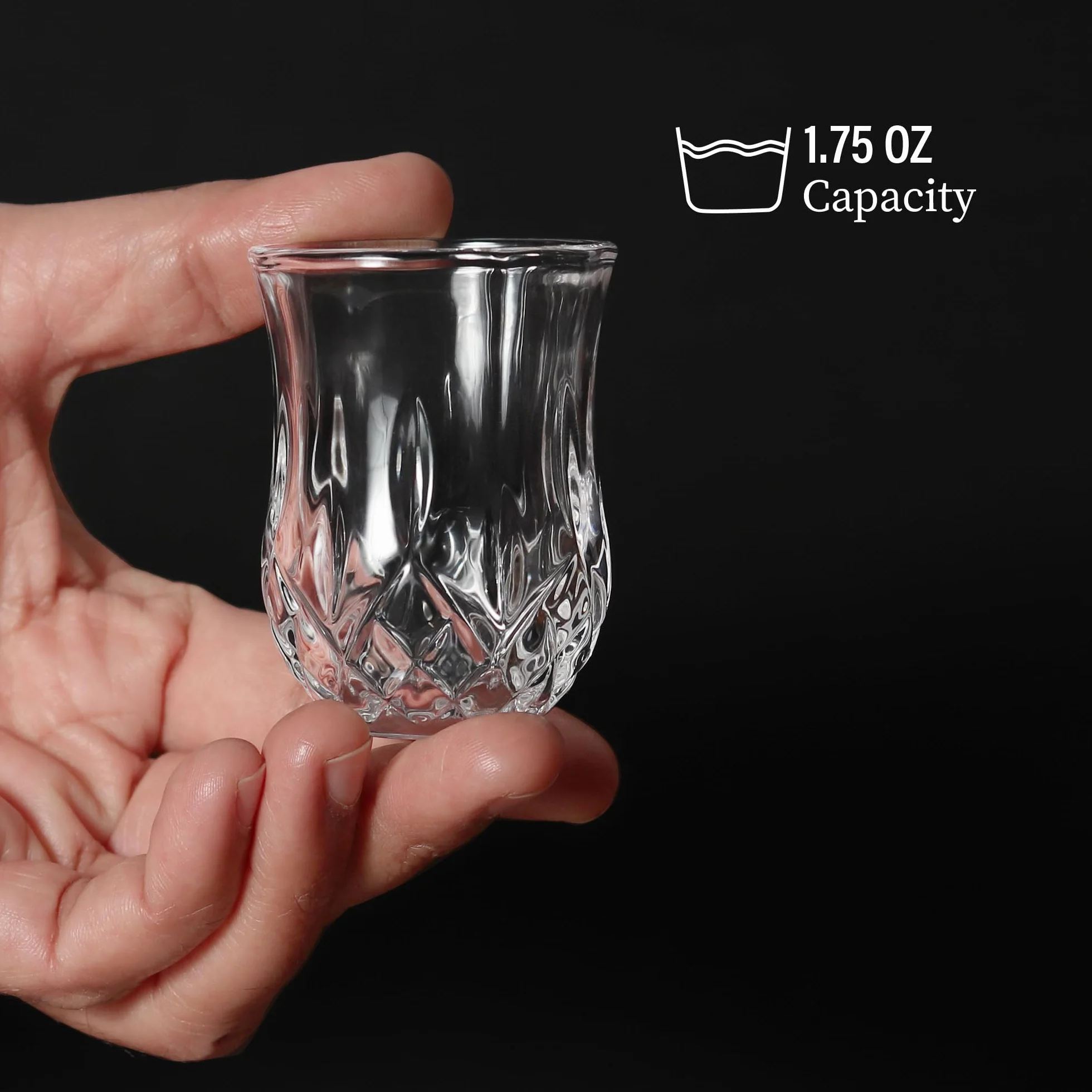 QUAFFER Vasos de chupito con patrón de diamante (juego de 12)
