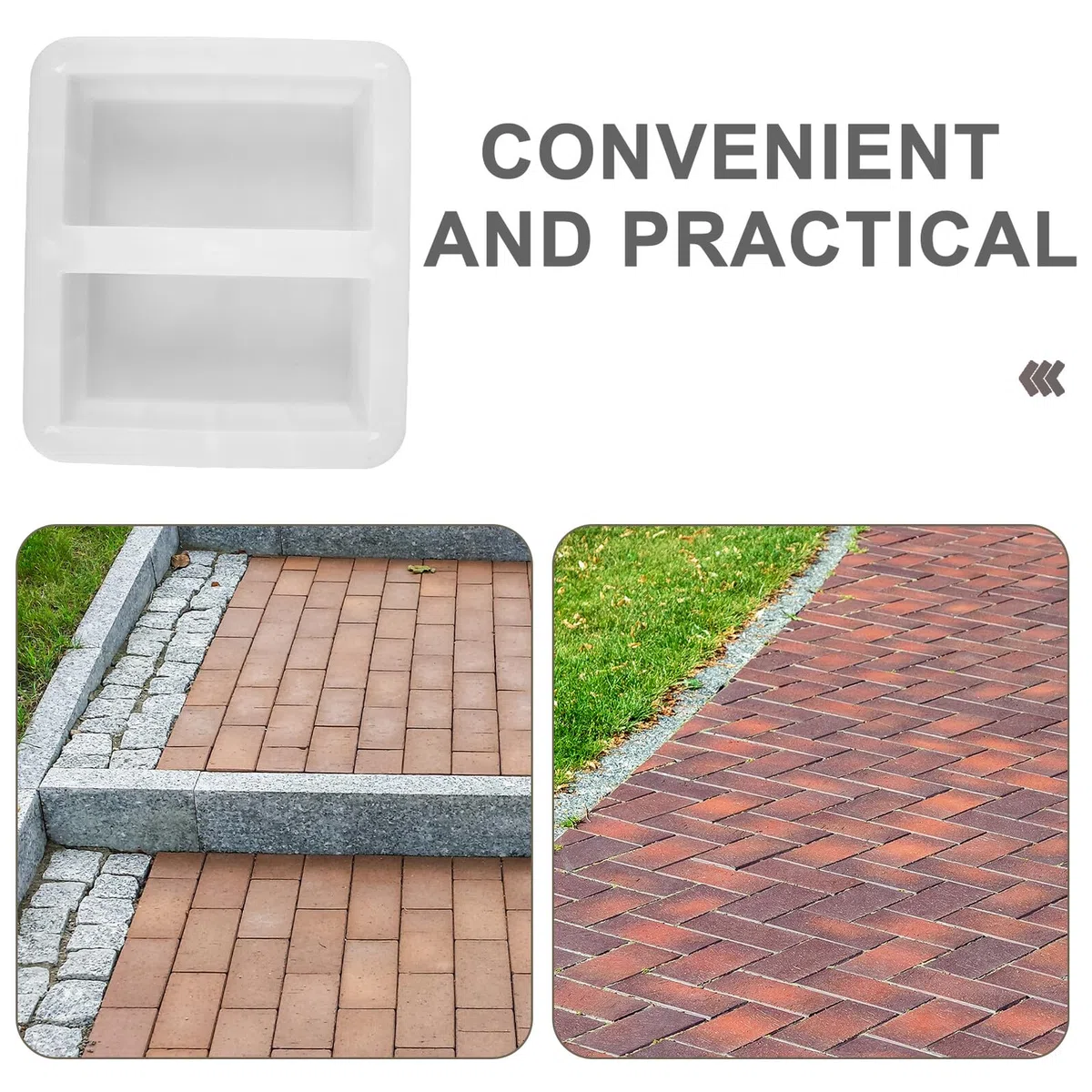 HEMOTON Molde para Adoquines de Ladrillo Holandés Rectangular 20x10x6,2 Cm Molde de Plástico Resistente para Pavimentos de Hormigón Exterior para Patios y Caminos de Jardín