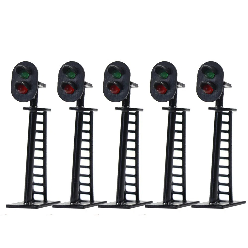 JTD05 5pcs Model Railway 2-Light Block Signal Green/Red N Scale 4.7cm 12V Led New