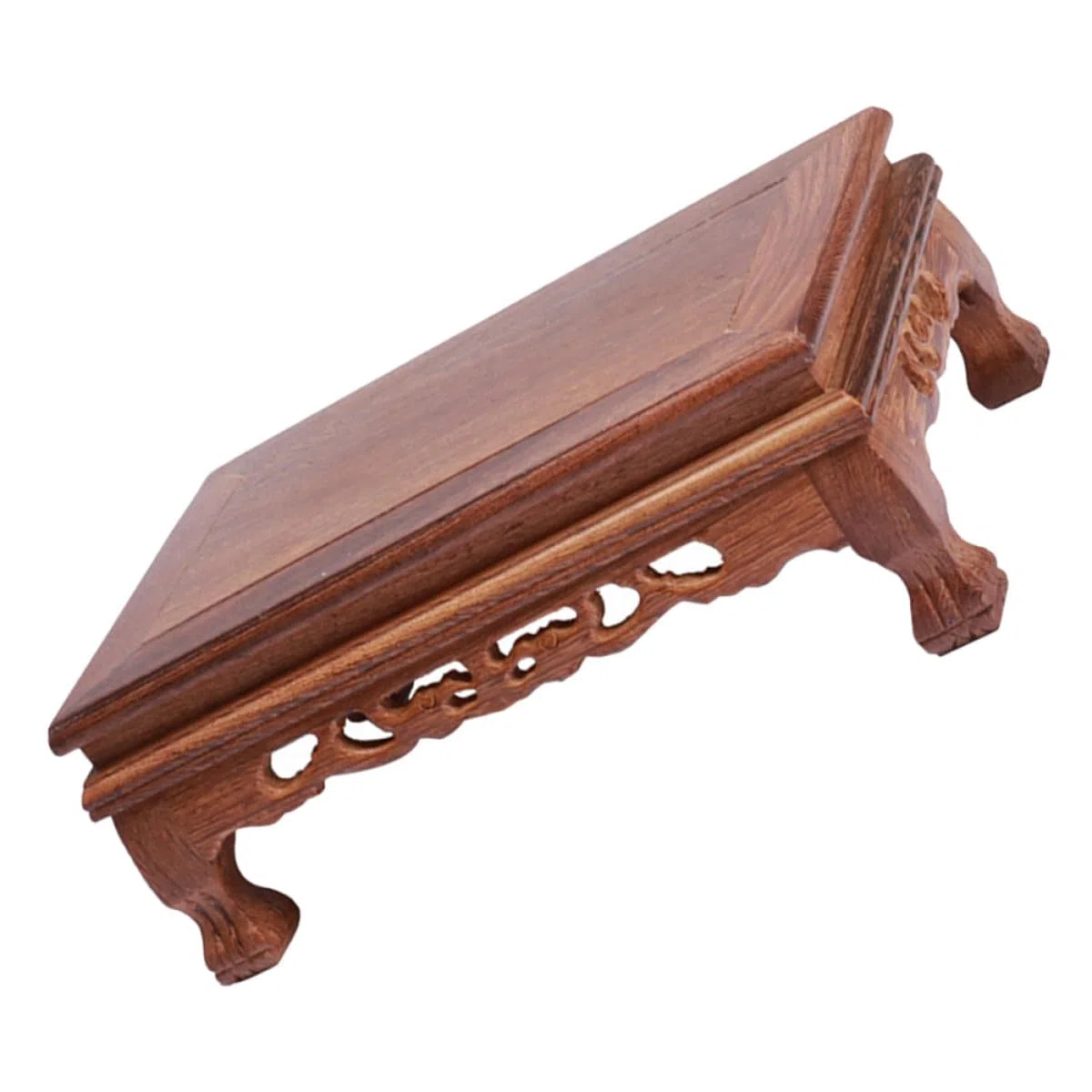 BESPORTBLE Soporte Rectangular de Madera de Chiquihuite 19.5x12.5x8 Cm para Plantas y Estatuas, Base Decorativa Artesanal para Jarrones y Exhibidor de Buda, Pedestal Estable para Hogar