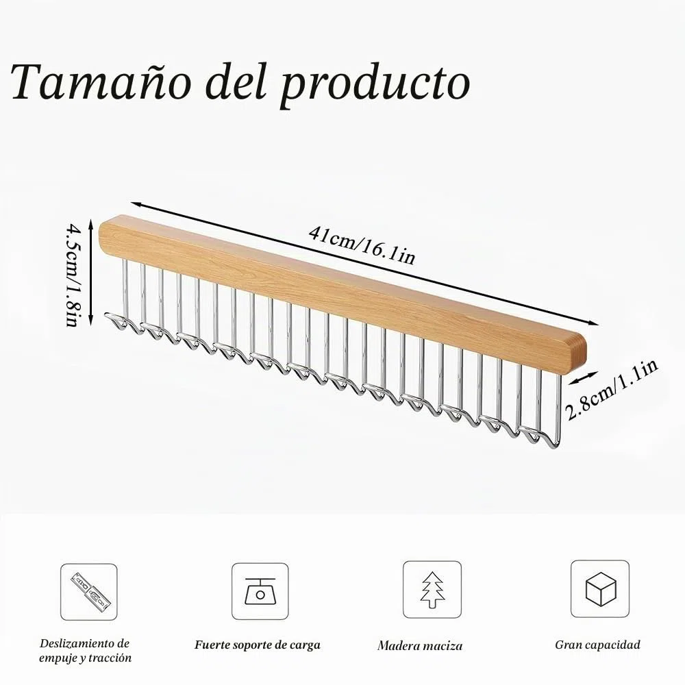 Paquete de 2 ganchos extraíbles para cinturón para armario, colgador de madera para camisetas sin mangas y brasier, ganchos para abrigos que ahorran espacio, organizador para colgar en la pared para