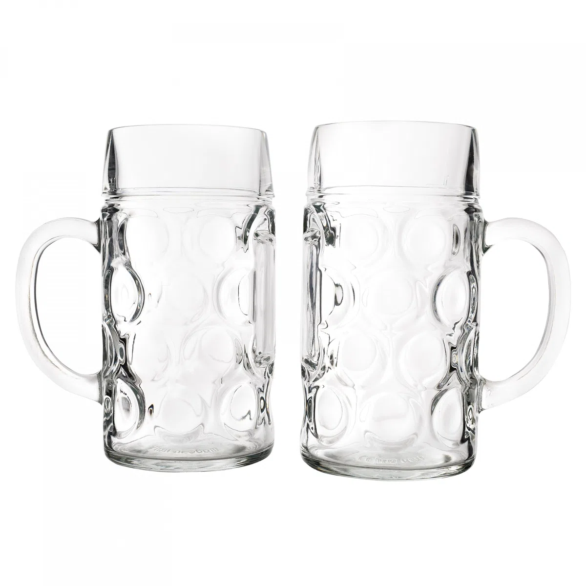 Van Well conjunto de 2 jarras de cervezas, de un litro, graduadas a 1L, jarras de cerveza con asa, apto para lavaplatos, se presta perfectamente para la gastronomía
