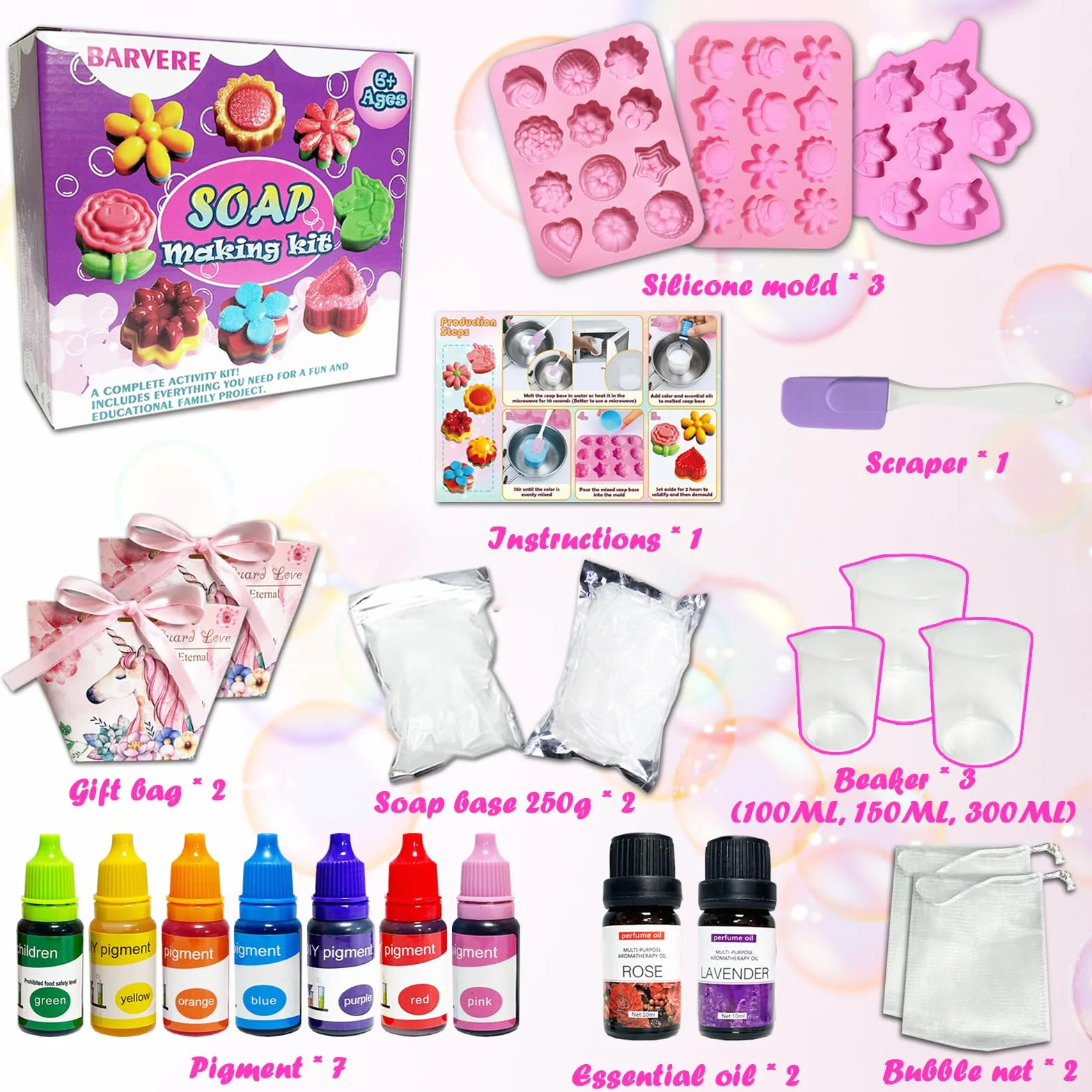 Fabrica de Jabones, Juego Hacer Jabones, Kit para Hacer Jabones Artesanales, Kit para Hacer de Jabón, Kit de Fabrica de Jabones Creativo DIY para Adultos, Jabones para Regalar