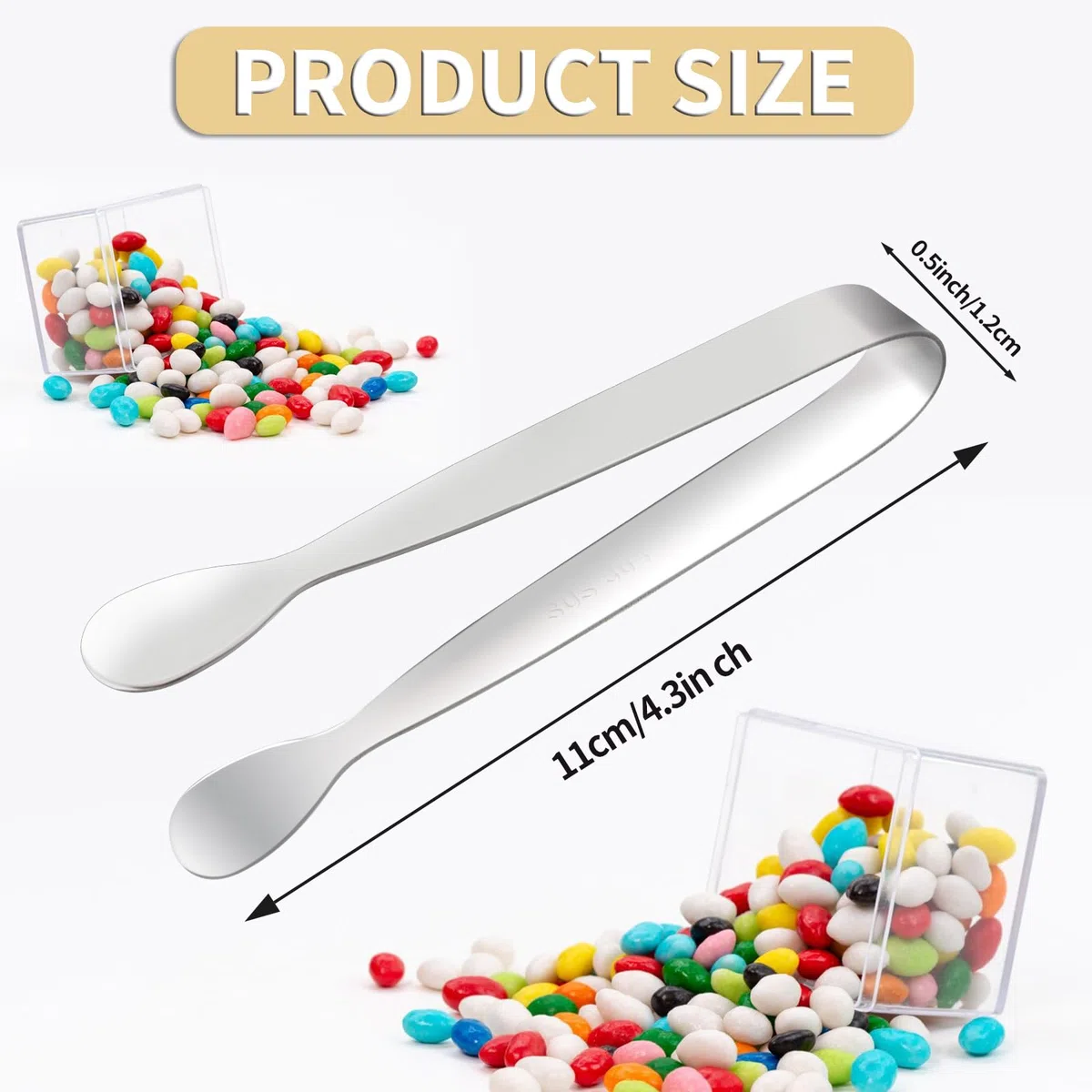 10 mini pinzas para servir, pinzas pequeñas de acero inoxidable de 4.2 pulgadas para aperitivos, azúcar, embutidos, postres, fiesta de té, barra de café. Mini pinzas para aperitivos (oro,