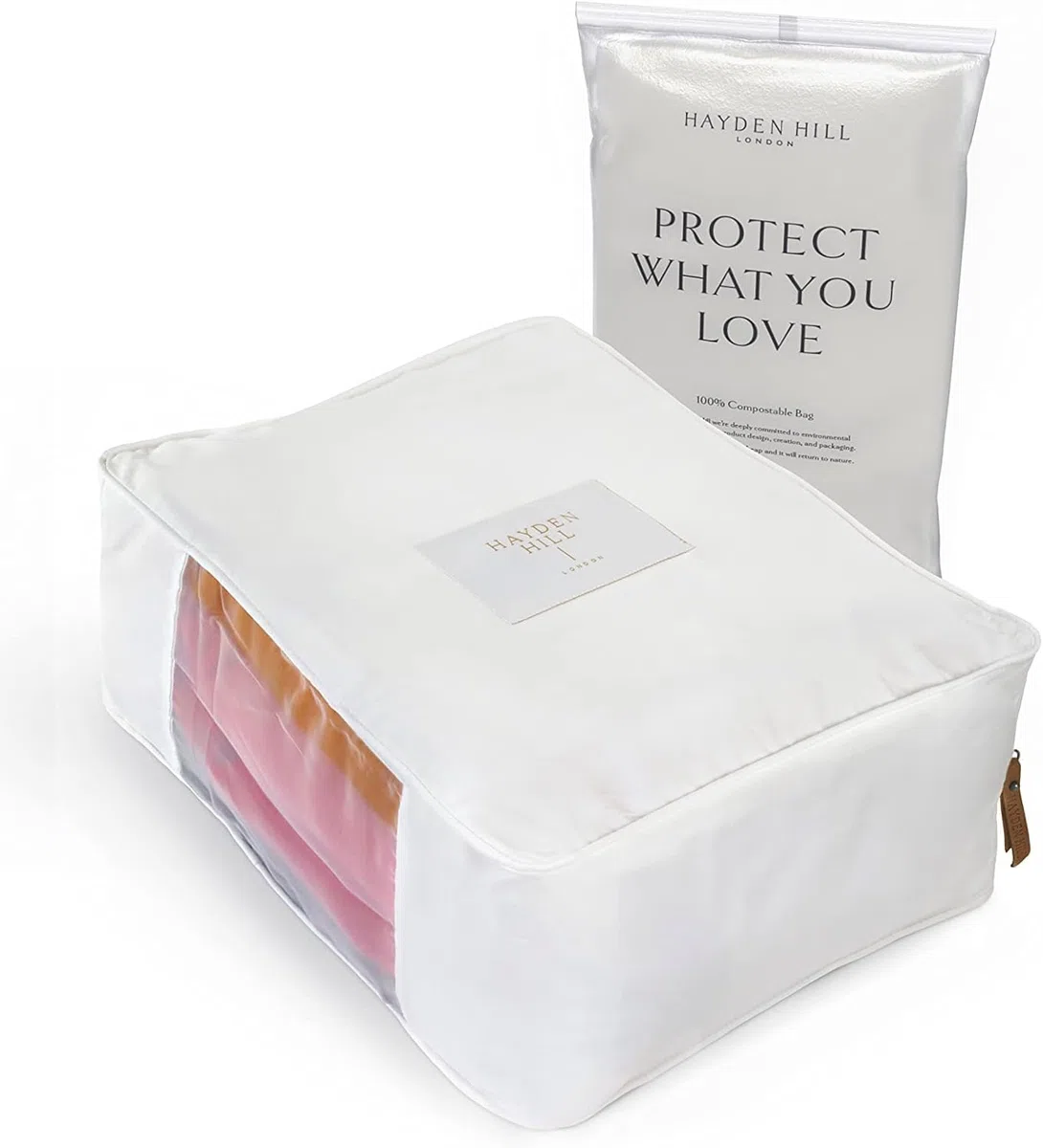 Hayden Hill Bolsa de Almacenamiento para Suéteres de Algodón Orgánico - Para 5 Suéteres Finos - 46 cm - Transpirable, Antipolillas - Certificación de Carbono Neutral