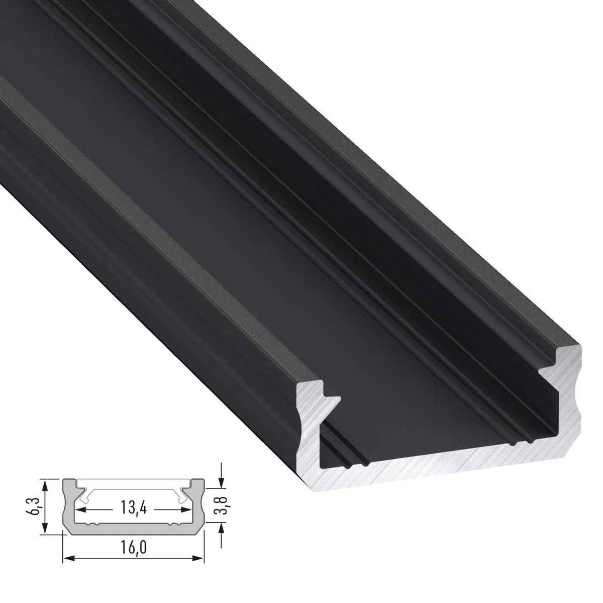 Greenice | Perfil de aluminio tipo D 2,02 m