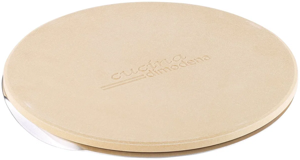 Pizza Calculculo: Piedra para Pizza Redonda con Bandeja de Aluminio, diámetro 26 cm (Piedra para Pizza para Horno)